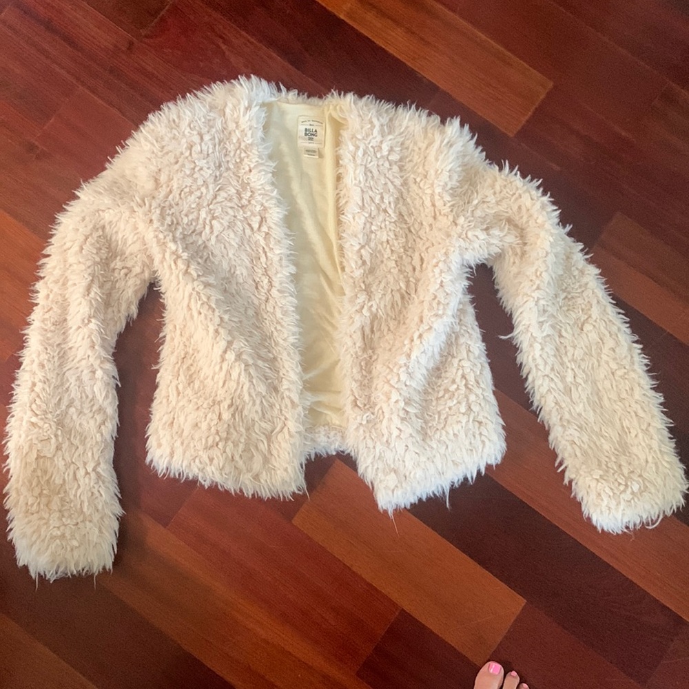 Billabong Fur open jacket cream color super soft